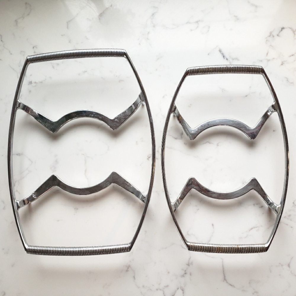 Vintage Retro MCM Corningware Metal Trivets for Casserole Dishes, set of Two